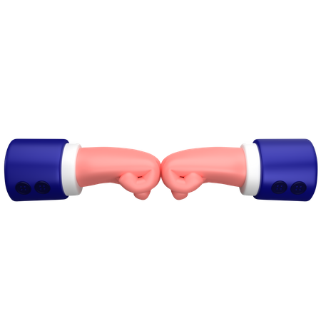 Businessman fist bump hand gesture 3D Icon