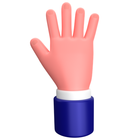 Businessman five finger hand gesture  3D Icon