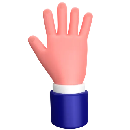 Businessman five finger hand gesture  3D Icon