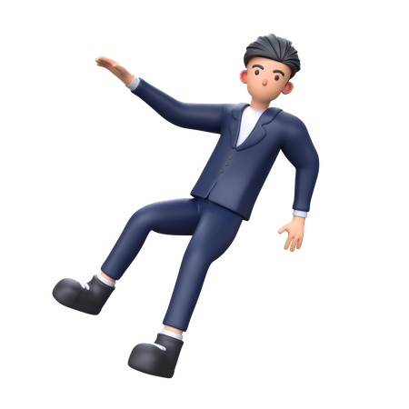 Businessman floating in the air 3D Illustration