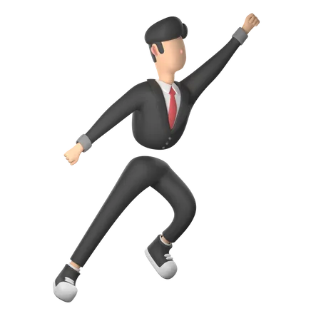 Businessman Flying  3D Illustration