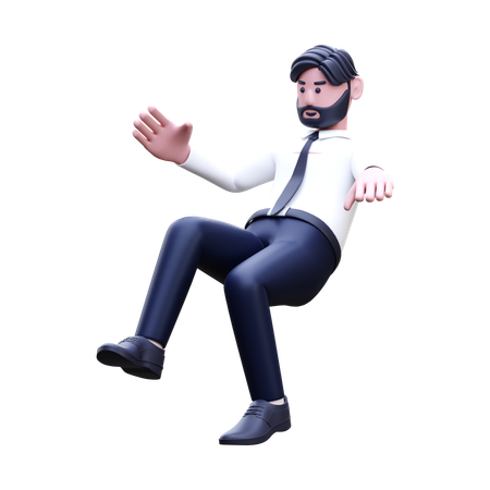 Businessman Flying In Air  3D Illustration