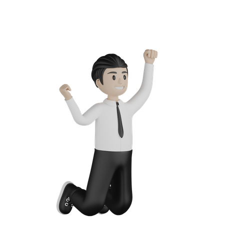 Businessman flying in air 3D Icon