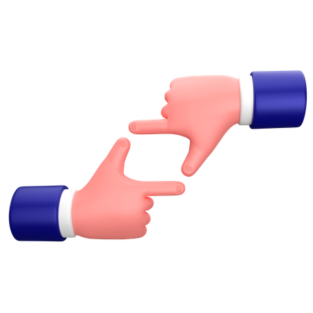 Businessman frame fingers gesture sign  3D Icon