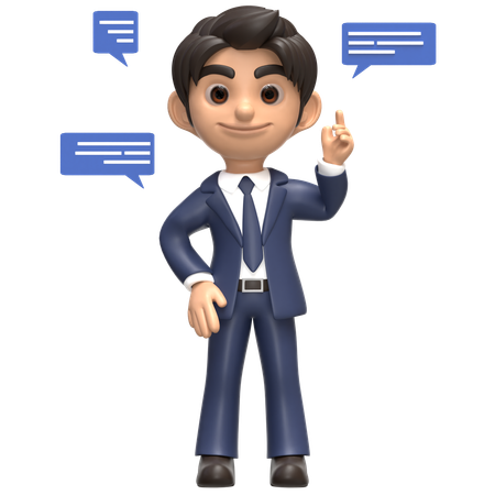 Businessman Get A Convertation  3D Illustration