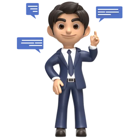 Businessman Get A Convertation  3D Illustration