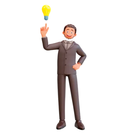 Businessman get an idea  3D Illustration