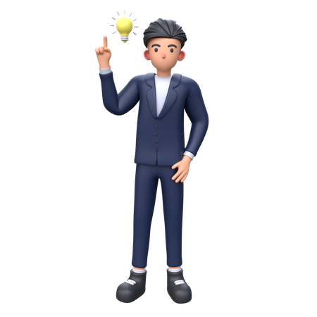 Businessman get an idea  3D Illustration