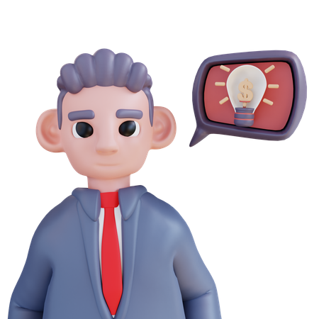 Businessman Get Idea  3D Icon