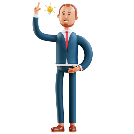 Businessman get idea  3D Icon