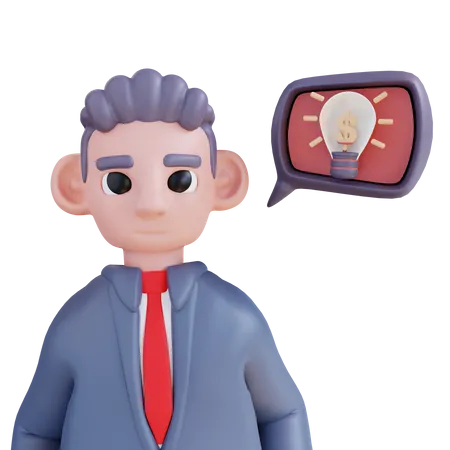 Businessman Get Idea  3D Icon