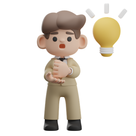 Businessman getting business idea  3D Icon
