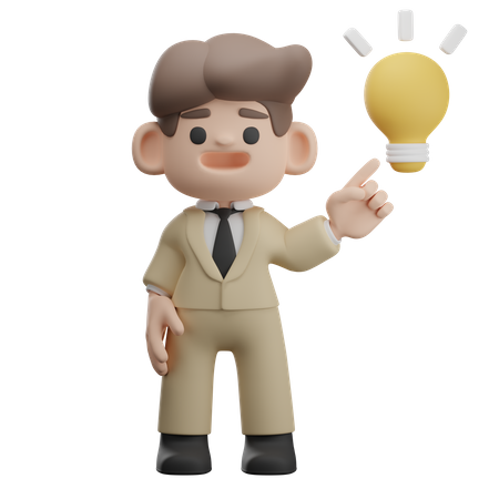 Businessman getting business idea  3D Icon