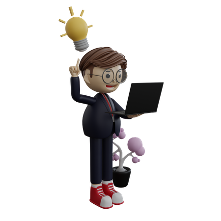 Businessman getting business idea  3D Icon