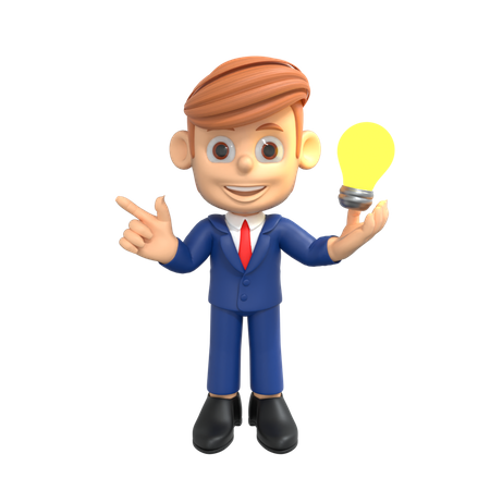 Businessman Getting Idea  3D Icon
