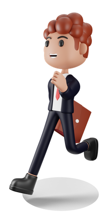 Businessman getting late  3D Illustration