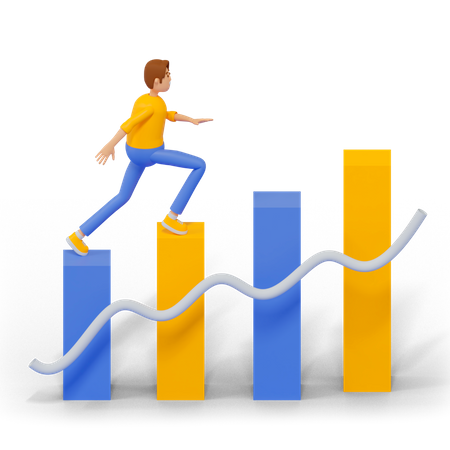 Businessman getting success  3D Icon