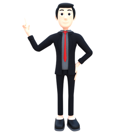 Businessman Gives Marketing Tips  3D Icon