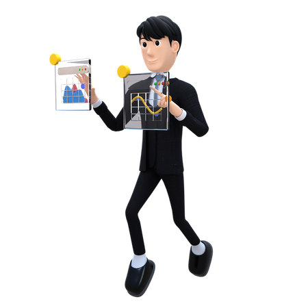 Businessman Gives Presentation  3D Illustration