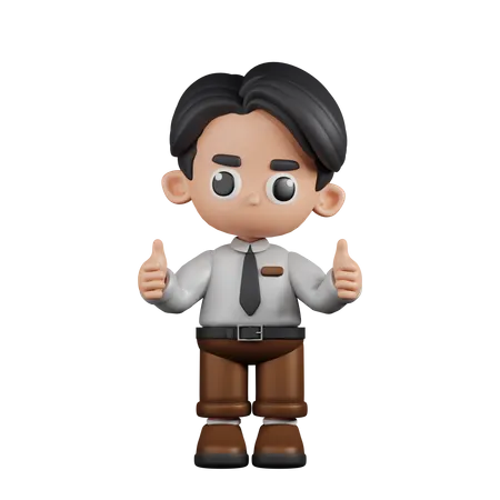 Businessman Giving A Thumb Up  3D Illustration