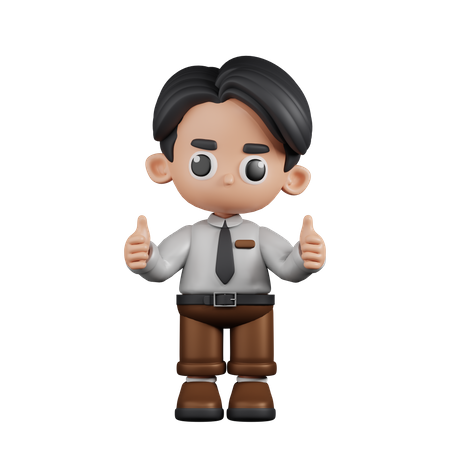 Businessman Giving A Thumb Up  3D Illustration