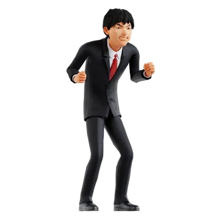 Businessman Giving Anrgy Pose  3D Illustration