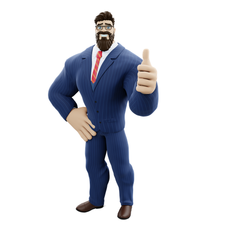 Businessman Giving Approval  3D Icon