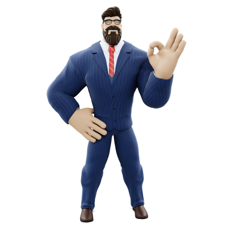Businessman Giving Approval  3D Icon