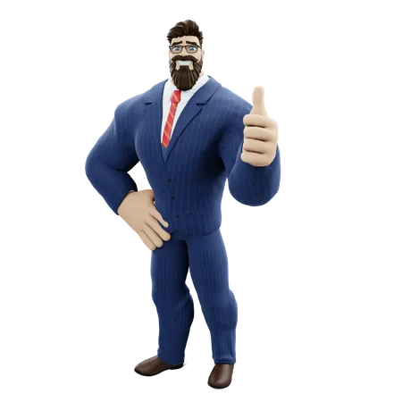 Businessman Giving Approval  3D Illustration