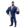 graphics of businessman saying good luck