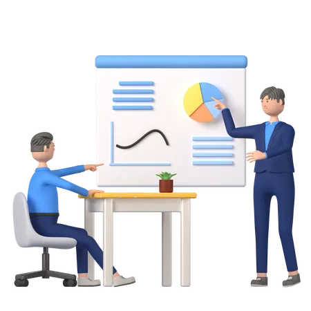 Businessman Giving Business Presentation  3D Illustration