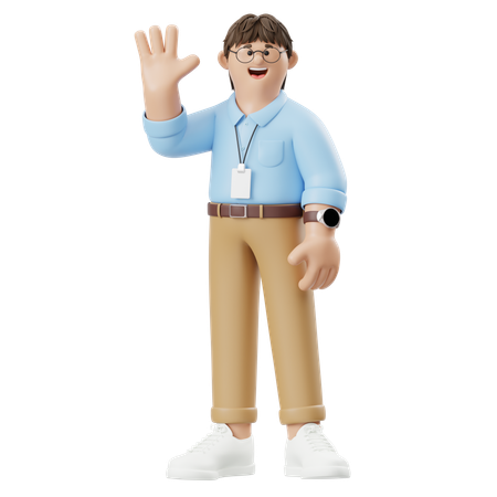 하이파이브를 하는 사업가  3D Illustration