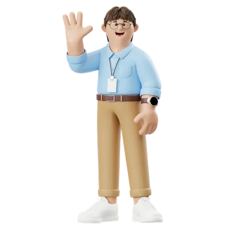 하이파이브를 하는 사업가  3D Illustration