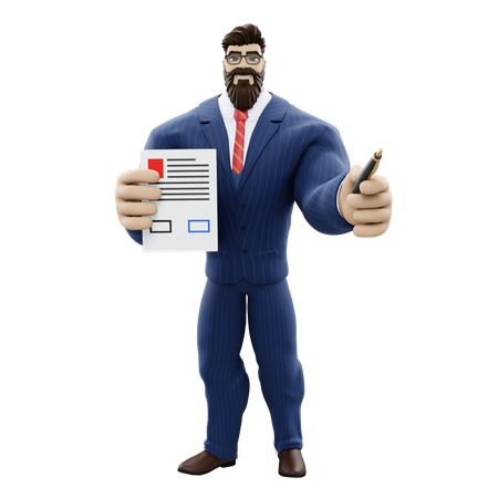 Businessman Giving Job Opportunity  3D Icon