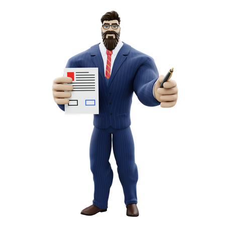 Businessman Giving Job Opportunity  3D Illustration