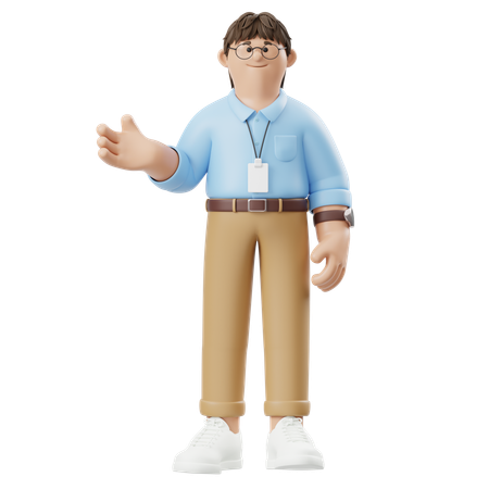Businessman Giving Presentation With Hand Gestures  3D Illustration