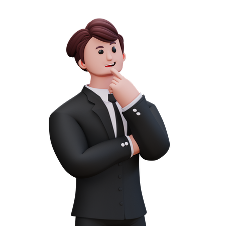 Businessman Giving Right Thinking  3D Illustration