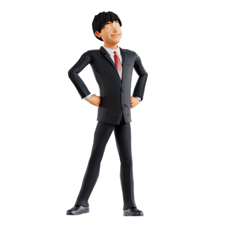 Businessman Giving Standing Pose  3D Illustration