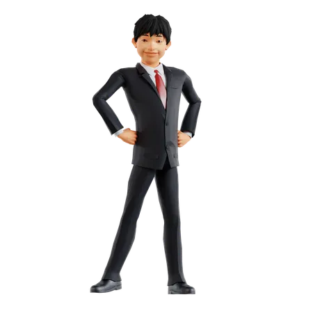 Businessman Giving Stylist Pose  3D Illustration