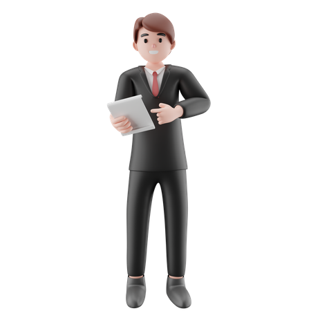 Businessman giving task  3D Icon