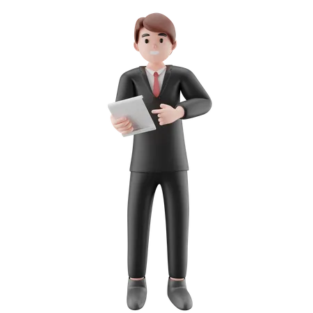 Businessman giving task  3D Illustration