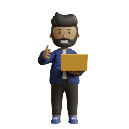 Businessman giving thumbs up  3D Icon
