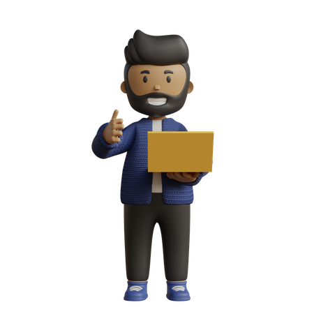 Businessman giving thumbs up  3D Illustration