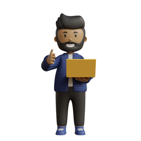 Businessman giving thumbs up 3D Illustration
