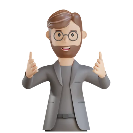 Businessman giving thumbs up  3D Illustration