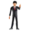 Businessman Giving Victory Pose