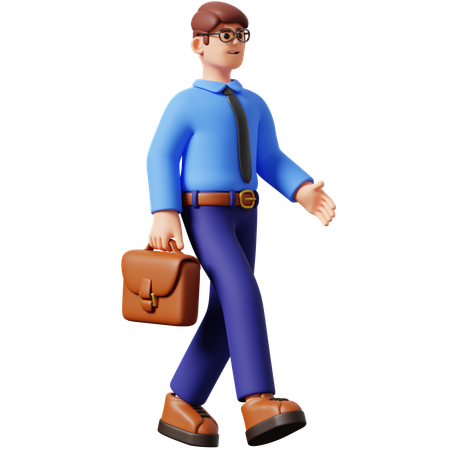 Businessman Go To Work  3D Illustration