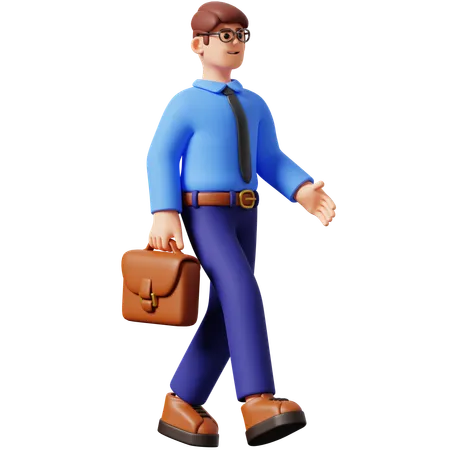 Businessman Go To Work 3 D Illustration 3D Illustration