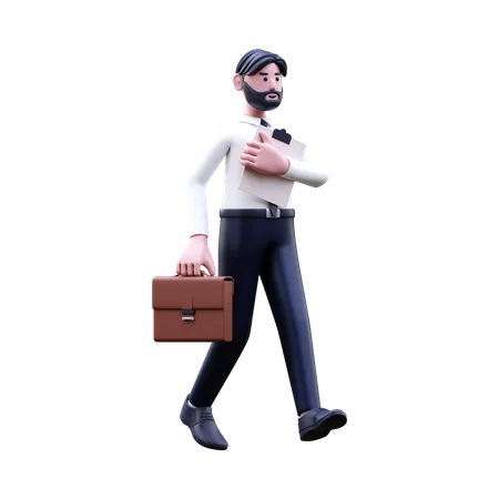 Businessman Go To Work  3D Illustration