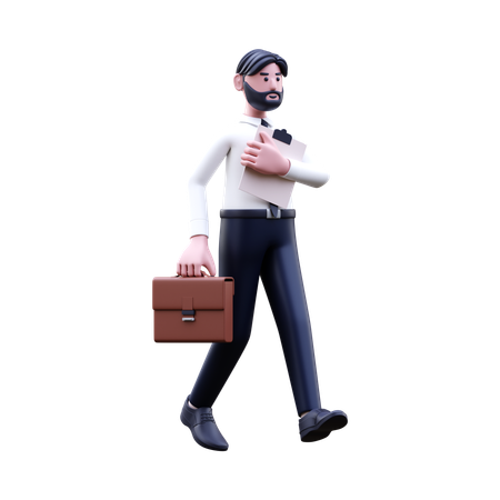 Businessman Go To Work  3D Icon